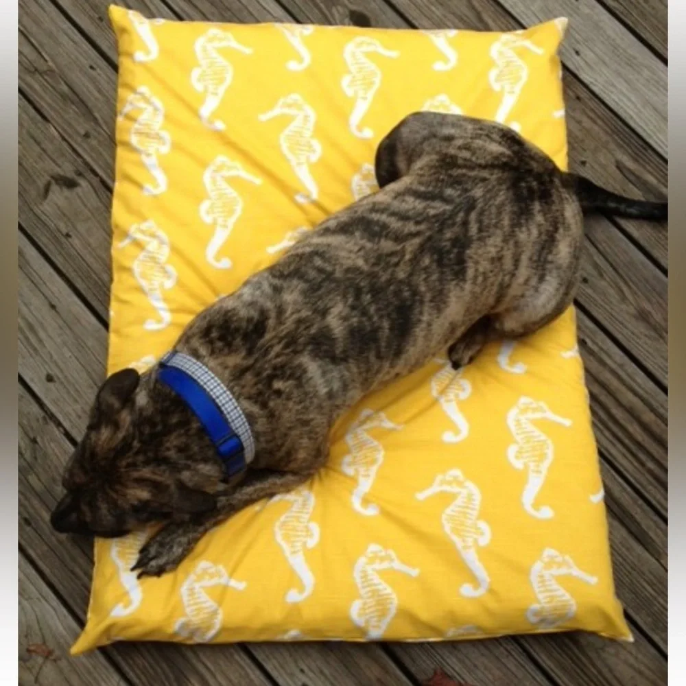 For Your Love of Dogs Yellow Seahorse Dog Bed Cover